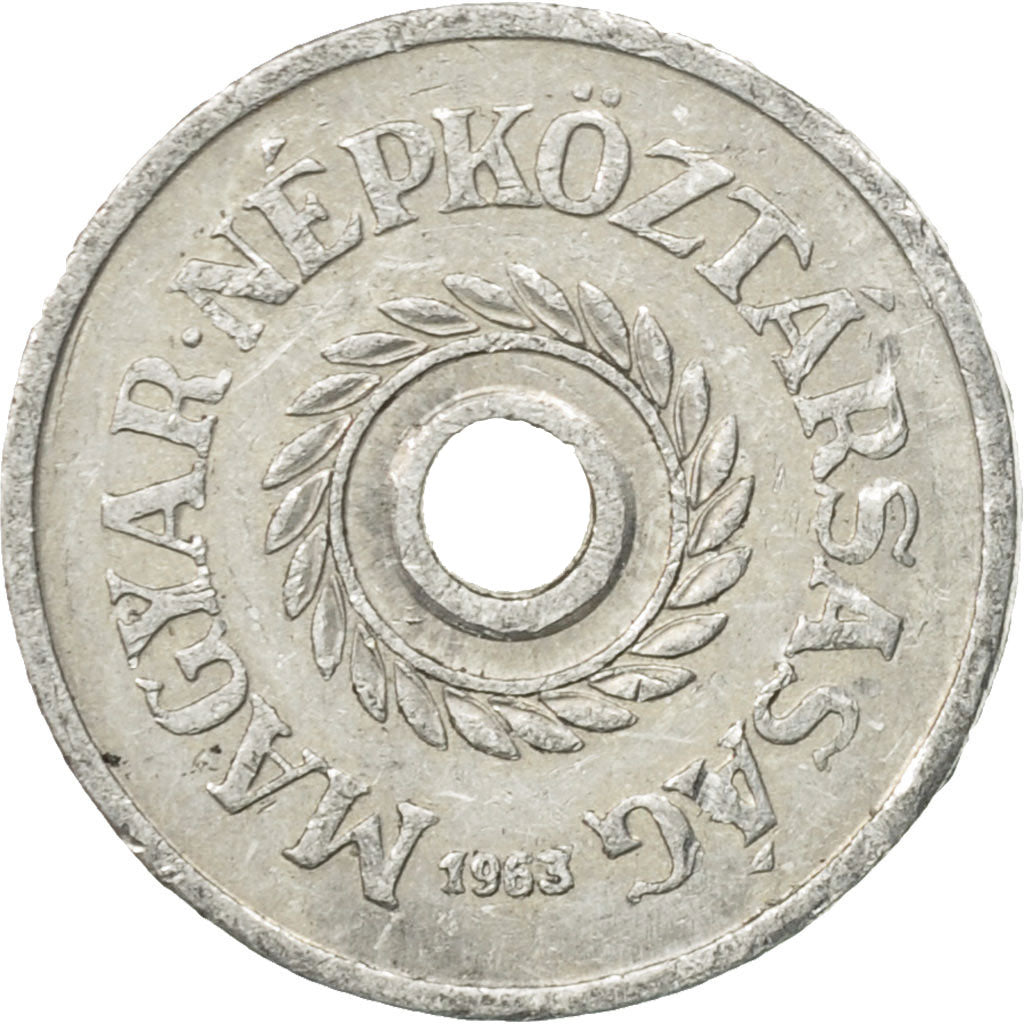 Moneta, Węgry, 2 Filler, 1963, Budapest, EF(40-45), Aluminium, KM:546