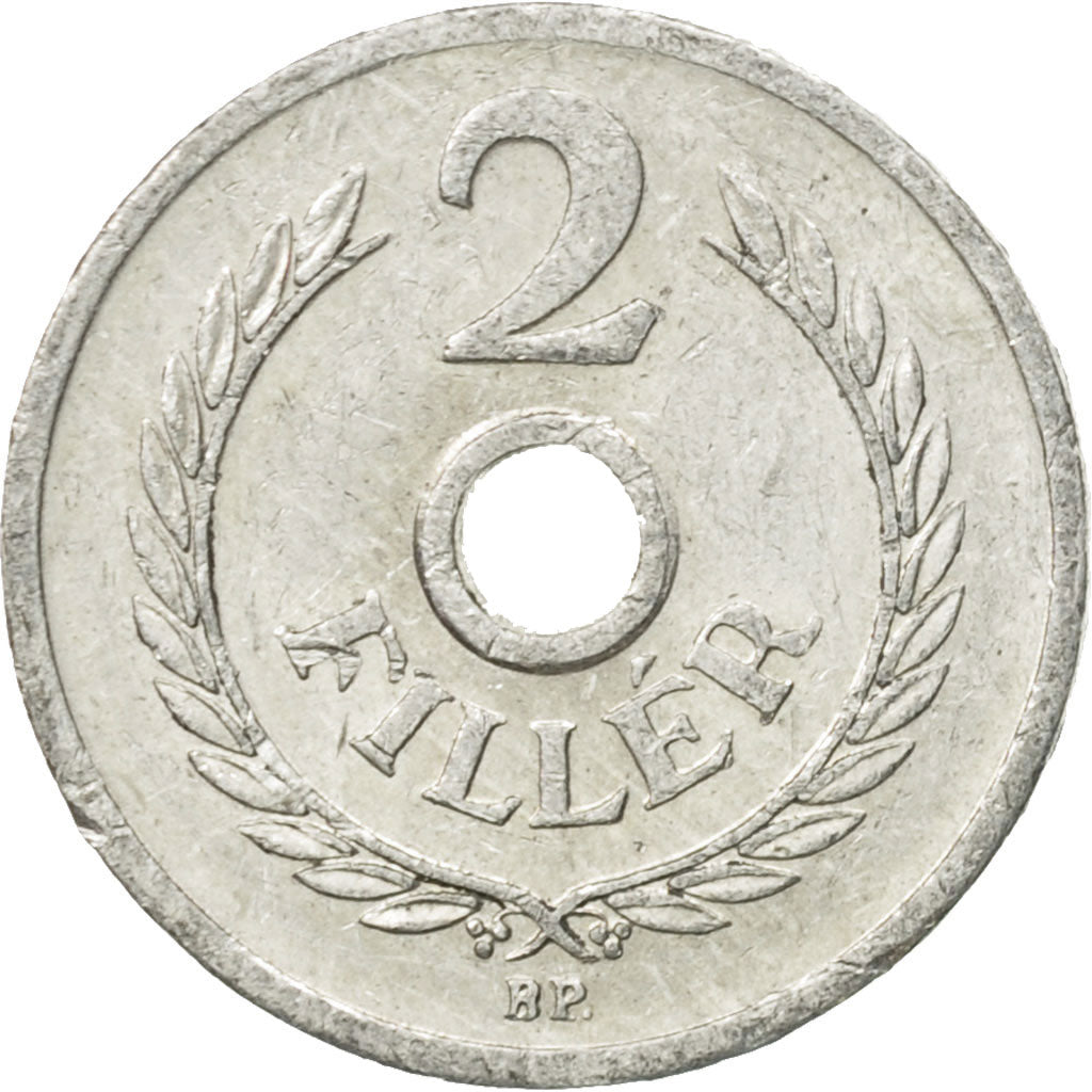Moneta, Węgry, 2 Filler, 1963, Budapest, EF(40-45), Aluminium, KM:546