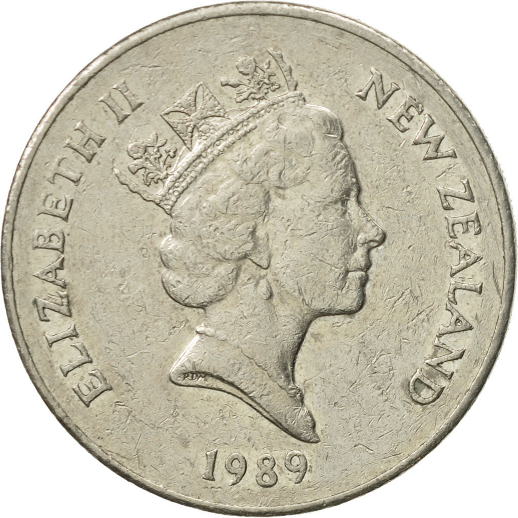 Moneta, Nuova Zelanda, Elizabeth II, 20 Cents, 1989, BB, Rame-nichel, KM:62