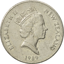 Moneta, Nuova Zelanda, Elizabeth II, 20 Cents, 1989, BB, Rame-nichel, KM:62