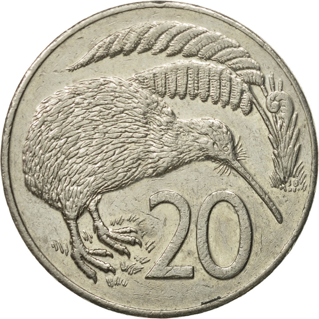 Moneta, Nuova Zelanda, Elizabeth II, 20 Cents, 1989, BB, Rame-nichel, KM:62