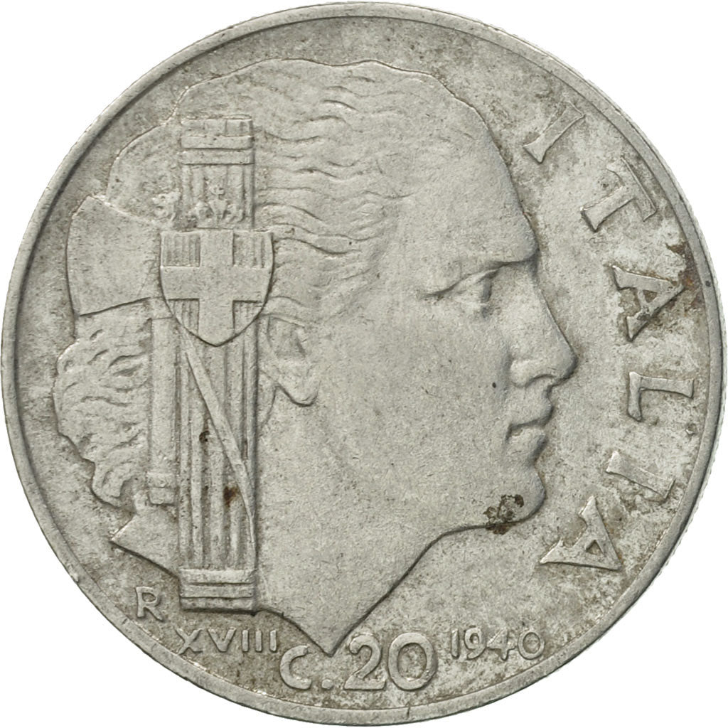 Coin, Italy, Vittorio Emanuele III, 20 Centesimi, 1940, Rome, EF(40-45)