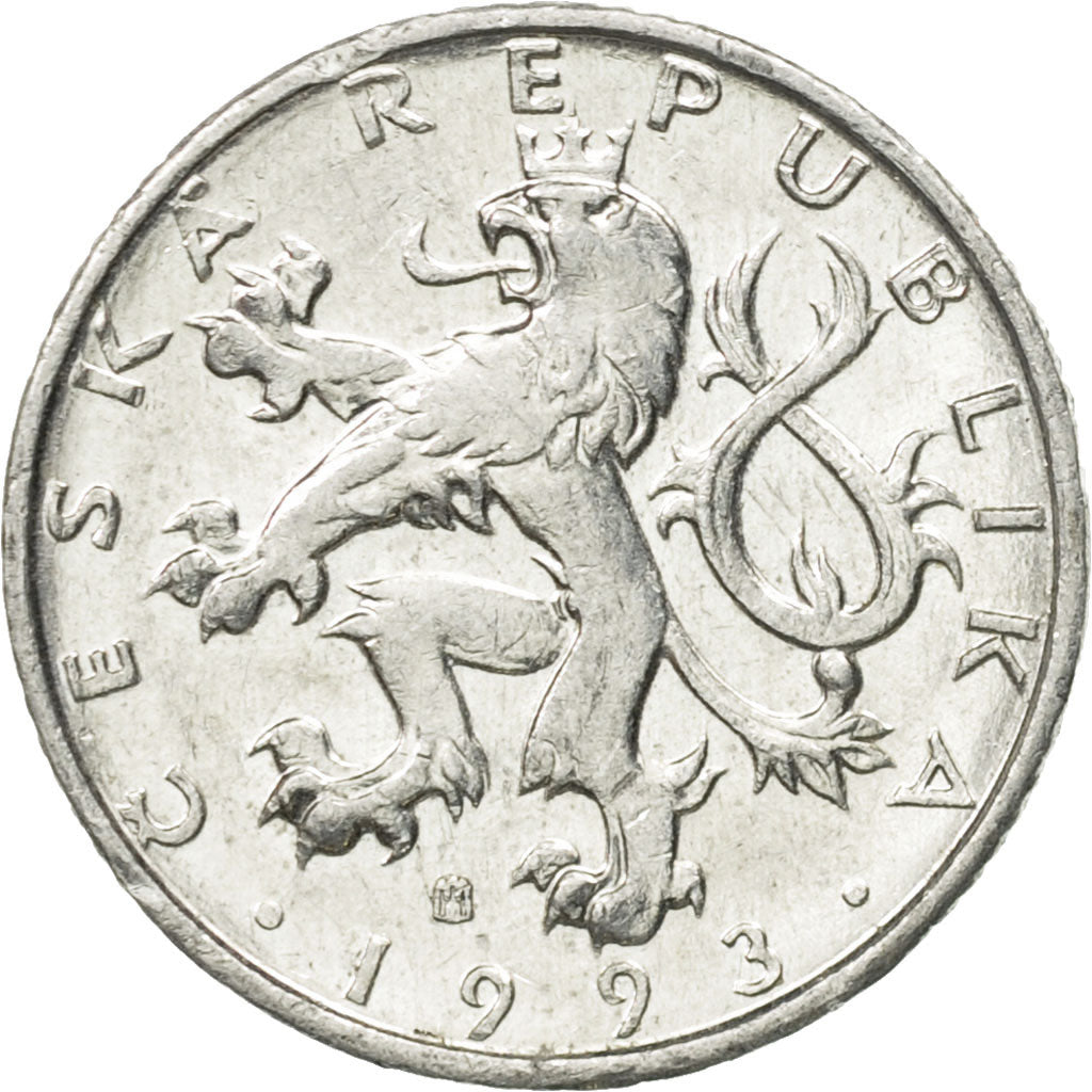 Münze, Tschechische Republik, 50 Haleru, 1993, VZ, Aluminium, KM:3.1