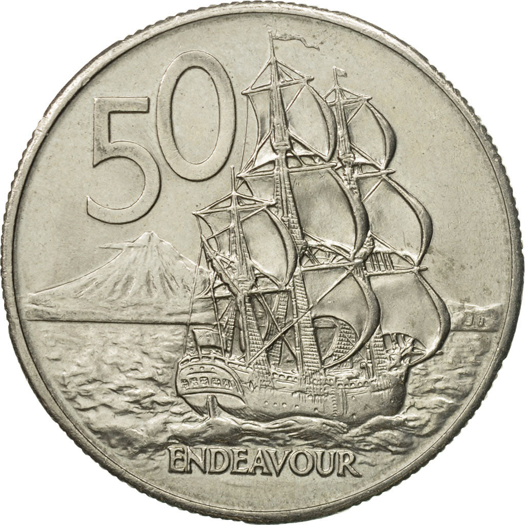 Coin, New Zealand, Elizabeth II, 50 Cents, 1980, AU(50-53), Copper-nickel