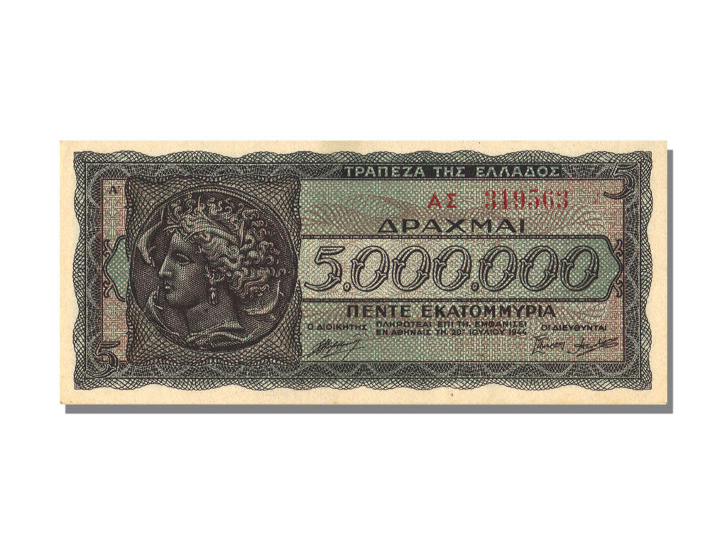 Greece, 5 000 000 Drachmai, 1944, 1944-07-20, UNC(65-70)