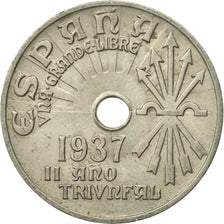 Coin, Spain, 25 Centimos, 1937, Vienna, AU(50-53), Copper-nickel, KM:753