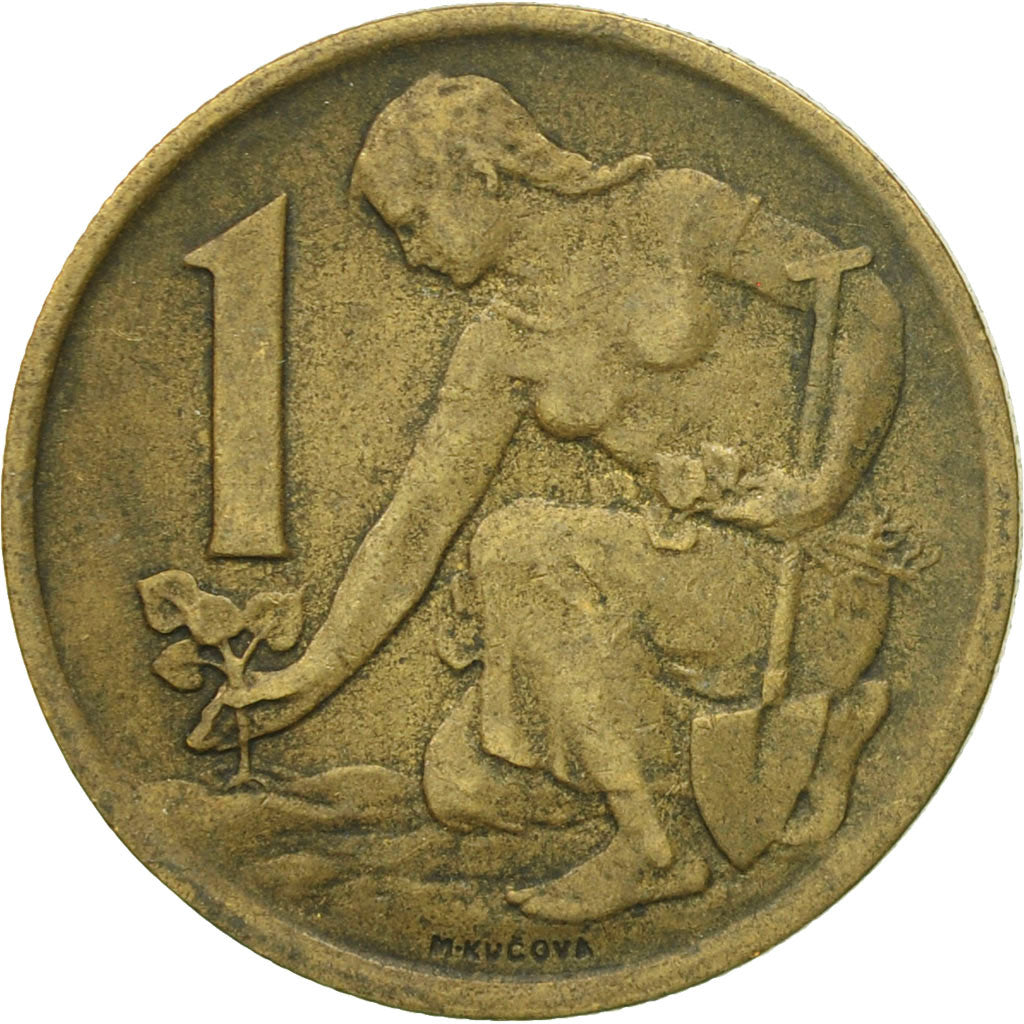 Coin, Czechoslovakia, Koruna, 1963, VF(30-35), Aluminum-Bronze, KM:50