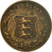 Moneta, Guernsey, 8 Doubles, 1885, Heaton, Birmingham, BB+, Bronzo, KM:7