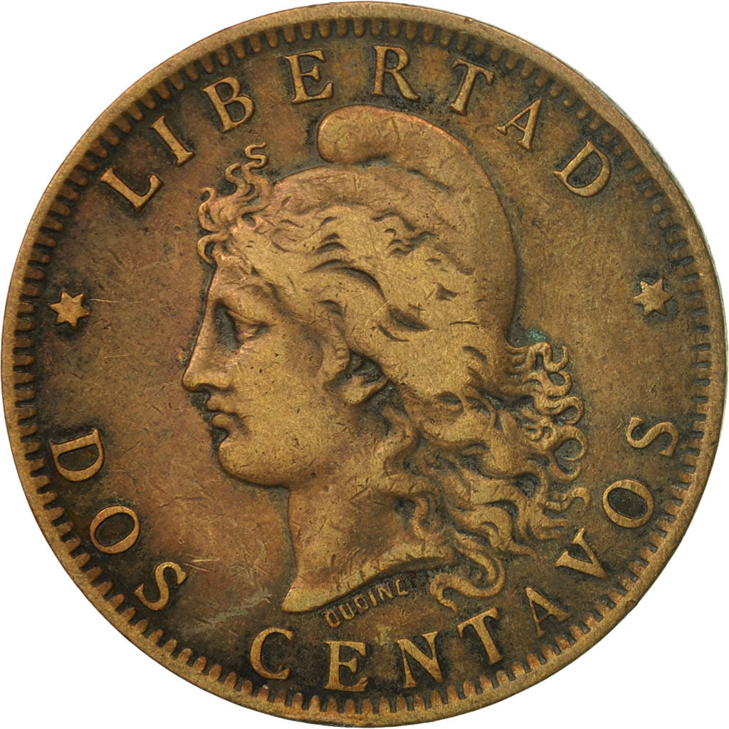 Moneta, Argentina, 2 Centavos, 1890, EF(40-45), Bronze, KM:33