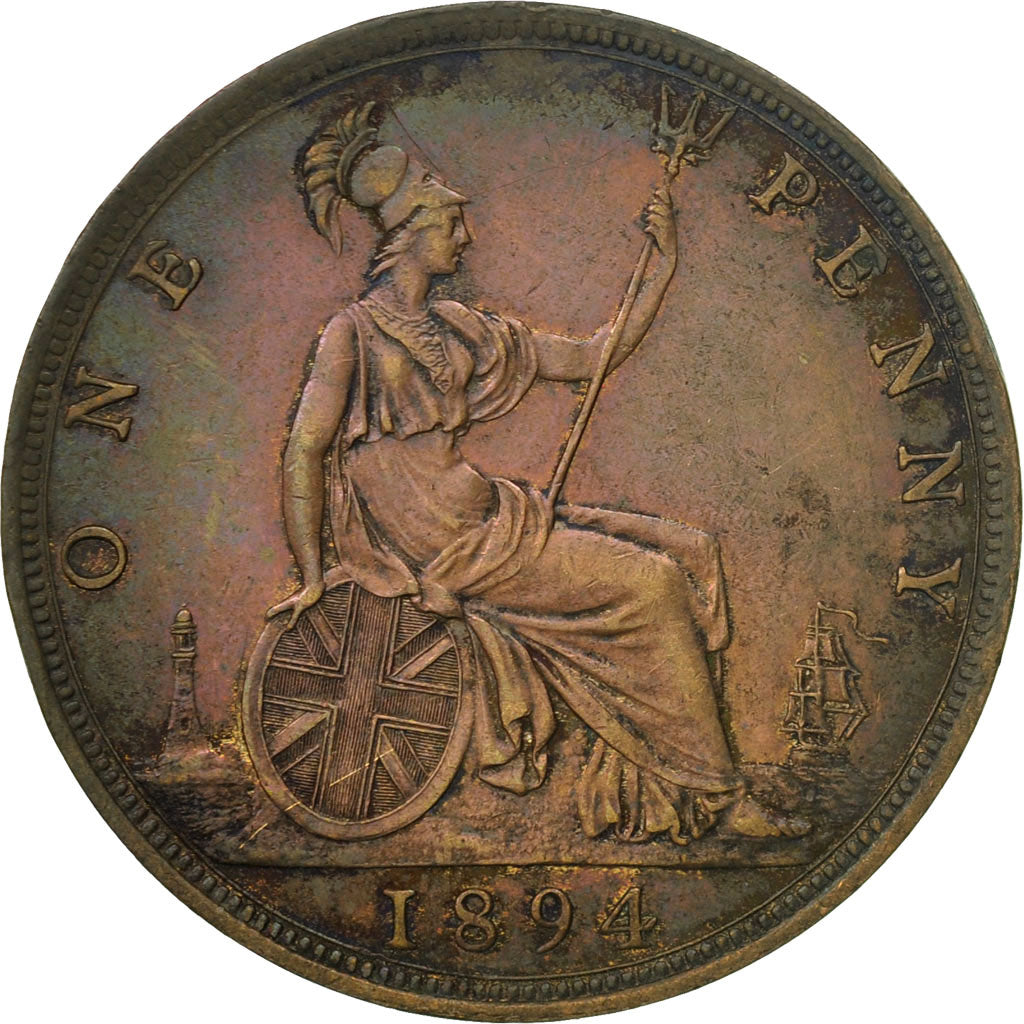 Coin, Great Britain, Victoria, Penny, 1894, EF(40-45), Bronze, KM:755