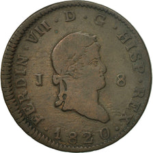 Coin, Spain, Ferdinand VII, 8 Maravedis, 1820, Jubia, VF(20-25), Copper, KM:491