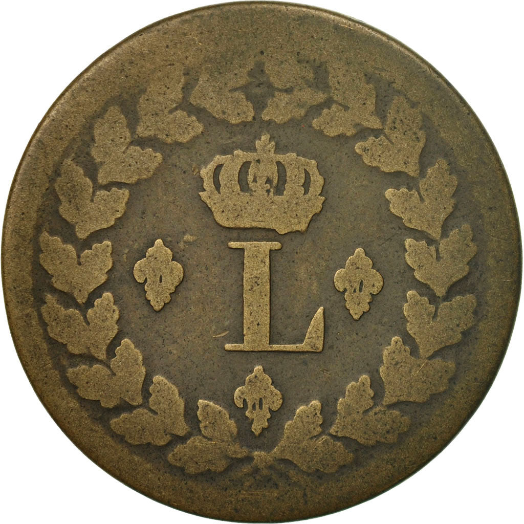 Coin, France, Louis XVIII, Decime, 1814, Strasbourg, VF(30-35), Bronze, KM:701