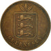 Coin, Guernsey, 4 Doubles, 1868, Heaton, Birmingham, EF(40-45), Bronze, KM:5