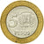 Moneda, República Dominicana, 5 Pesos, 2002, BC+, Bimetálico, KM:89
