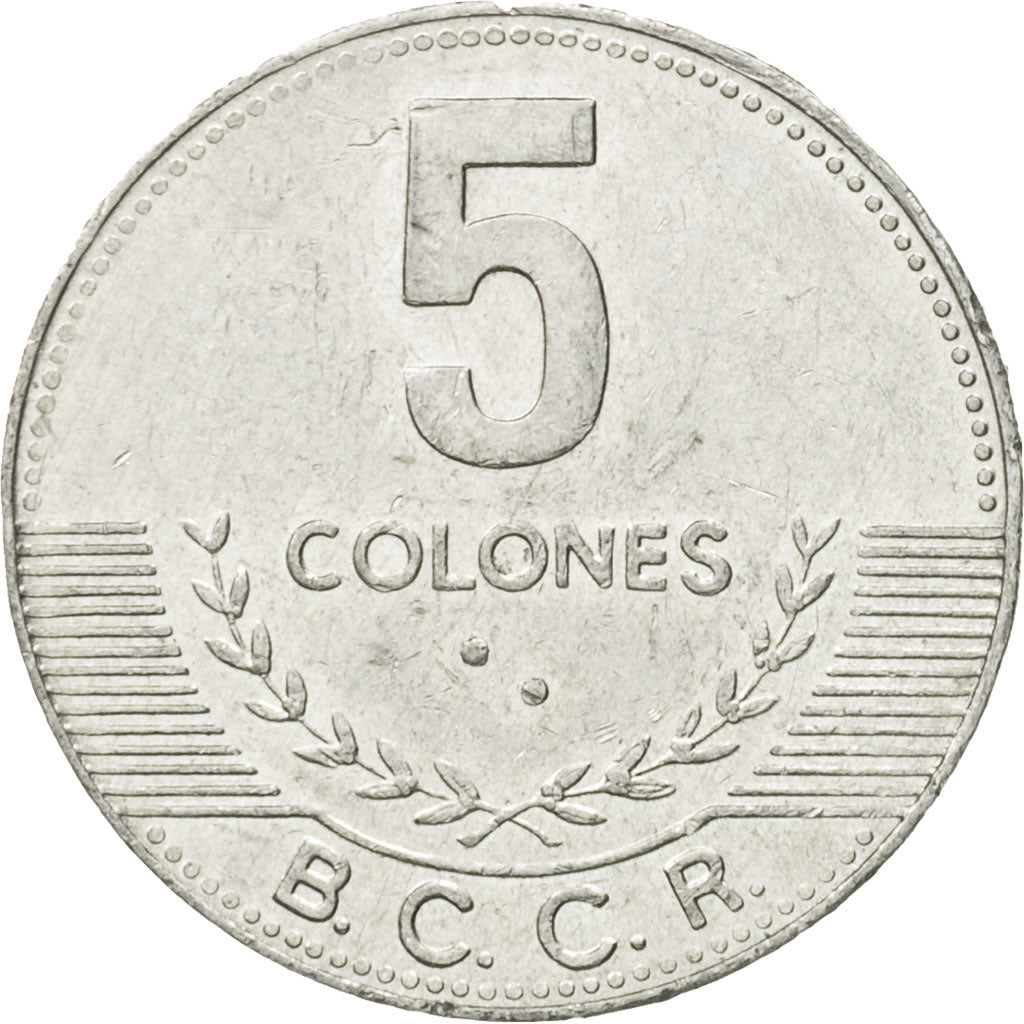 Coin, Costa Rica, 5 Colones, 2005, AU(50-53), Aluminum, KM:227b