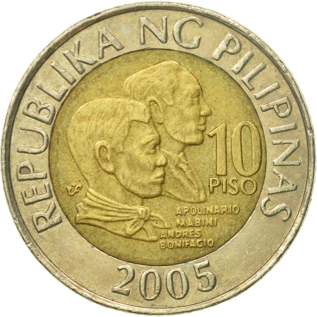 Coin, Philippines, 10 Piso, 2005, Manila, EF(40-45), Bi-Metallic, KM:278