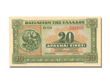 Greece, 20 Drachmai, 1940, 1940-04-06, UNC(65-70)