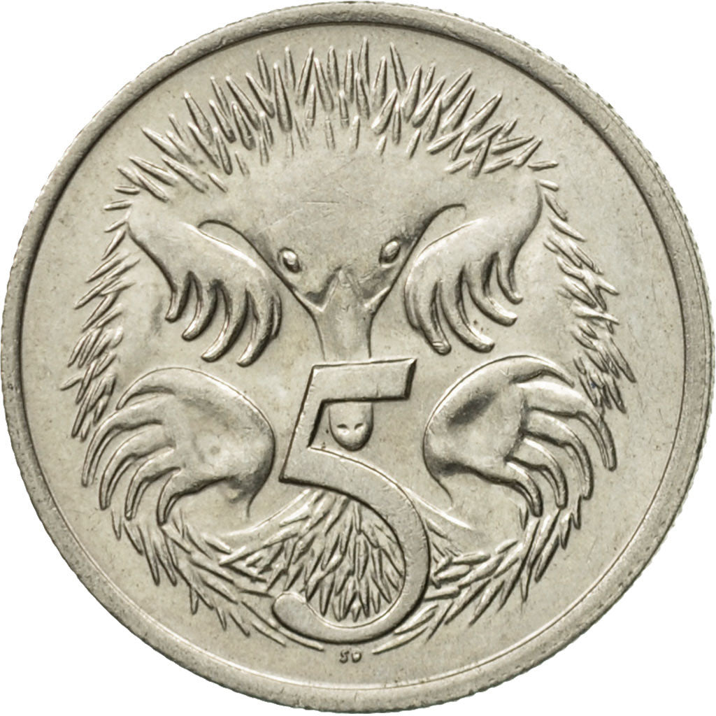 Münze, Australien, Elizabeth II, 5 Cents, 1976, VZ, Copper-nickel, KM:64