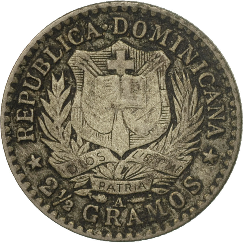 Coin, Dominican Republic, 10 Centavos, 1897, Philadelphia, EF(40-45), Silver