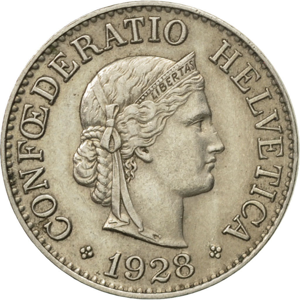 Moneta, Szwajcaria, 10 Rappen, 1928, Bern, EF(40-45), Miedź-Nikiel, KM:27