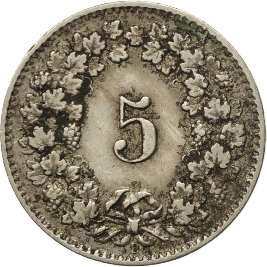Coin, Switzerland, 5 Rappen, 1915, Bern, EF(40-45), Copper-nickel, KM:26