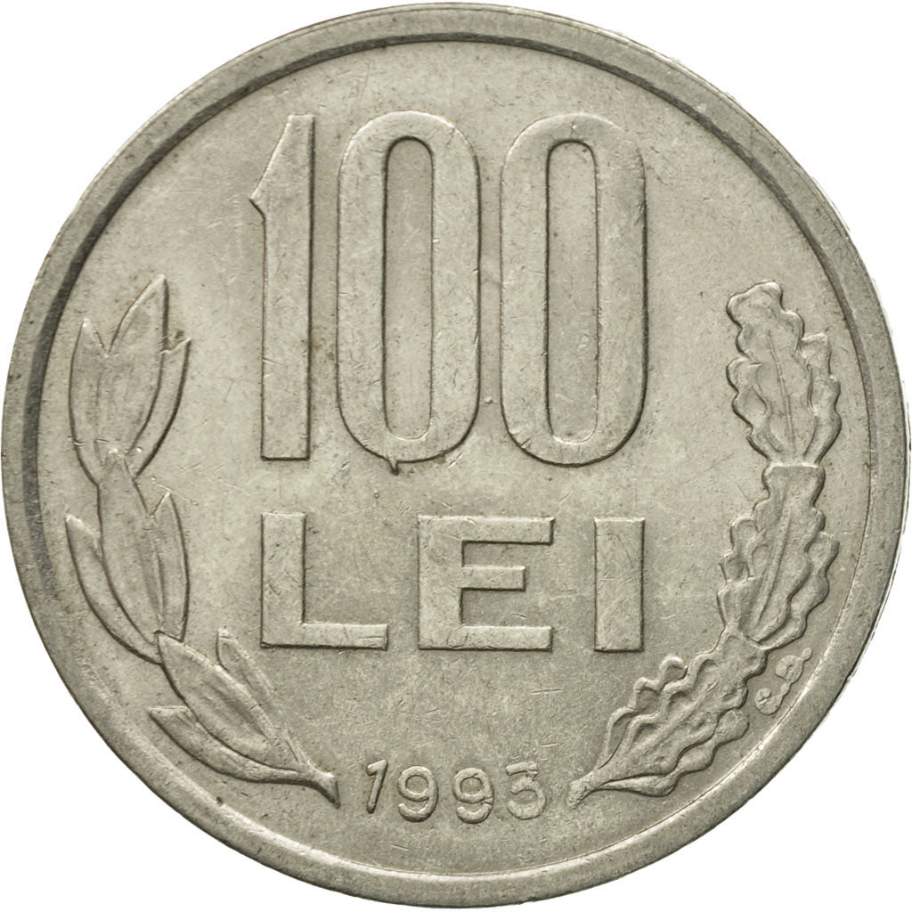 Coin, Romania, 100 Lei, 1993, AU(50-53), Nickel plated steel, KM:111