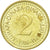Moneda, Yugoslavia, 2 Dinara, 1986, MBC, Níquel - latón, KM:87