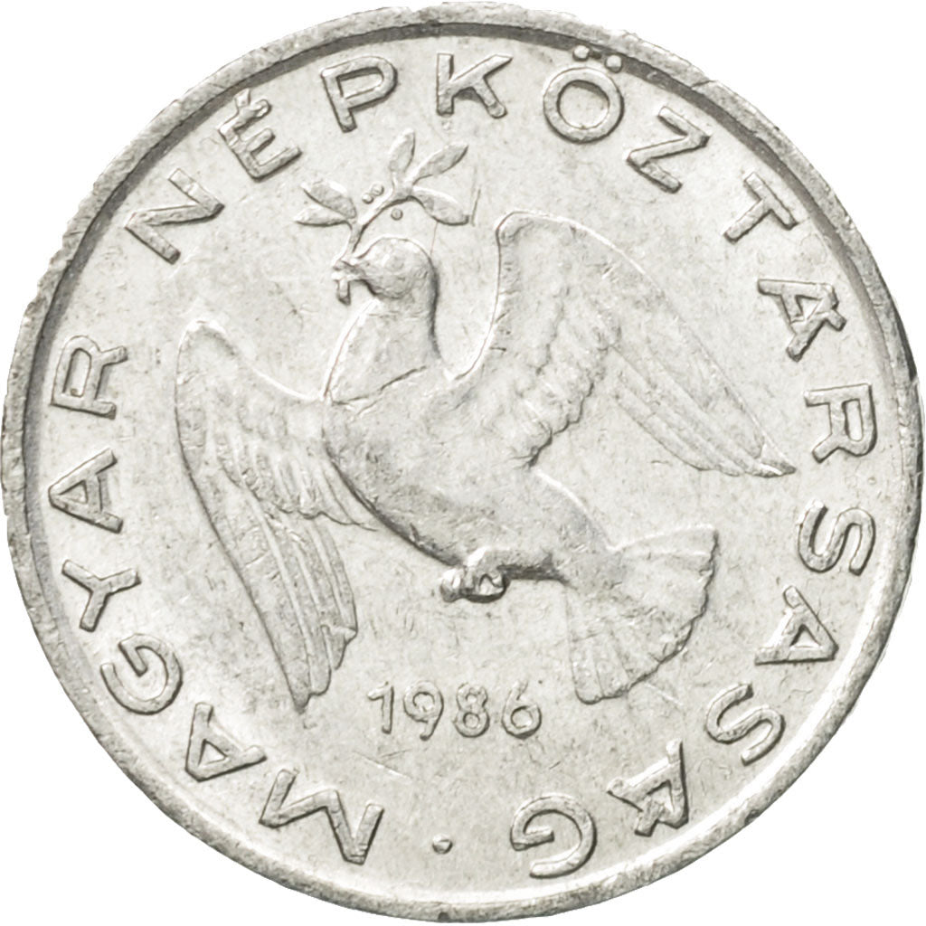 Münze, Ungarn, 10 Filler, 1986, Budapest, SS, Aluminium, KM:572