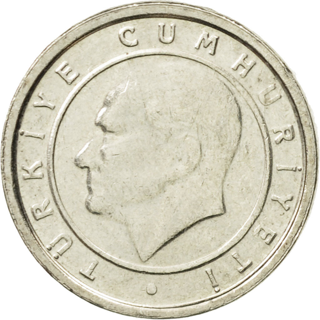 Coin, Turkey, 5 New Kurus, 2007, Istanbul, AU(50-53), Copper-Nickel-Zinc
