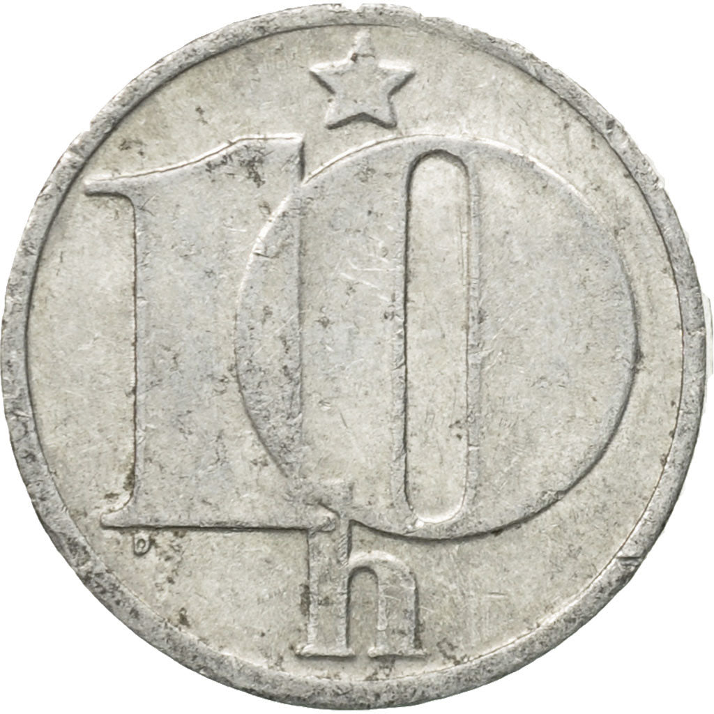 Moneta, Czechosłowacja, 10 Haleru, 1976, AU(50-53), Aluminium, KM:80