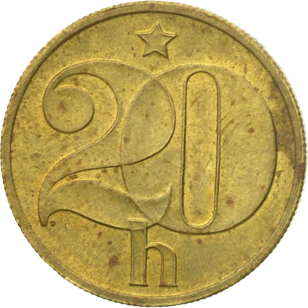 Coin, Czechoslovakia, 20 Haleru, 1974, VF(20-25), Nickel-brass, KM:74