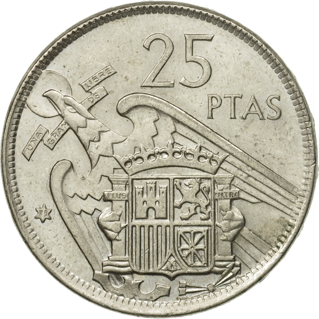 Monnaie, Espagne, Caudillo and regent, 25 Pesetas, 1975, SUP, Copper-nickel