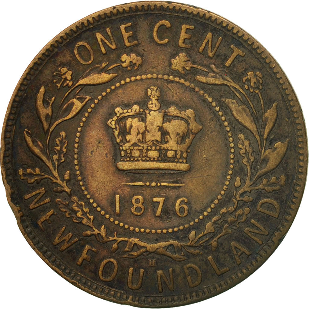 Coin, NEWFOUNDLAND, Cent, 1876, Royal Canadian Mint, EF(40-45), Copper