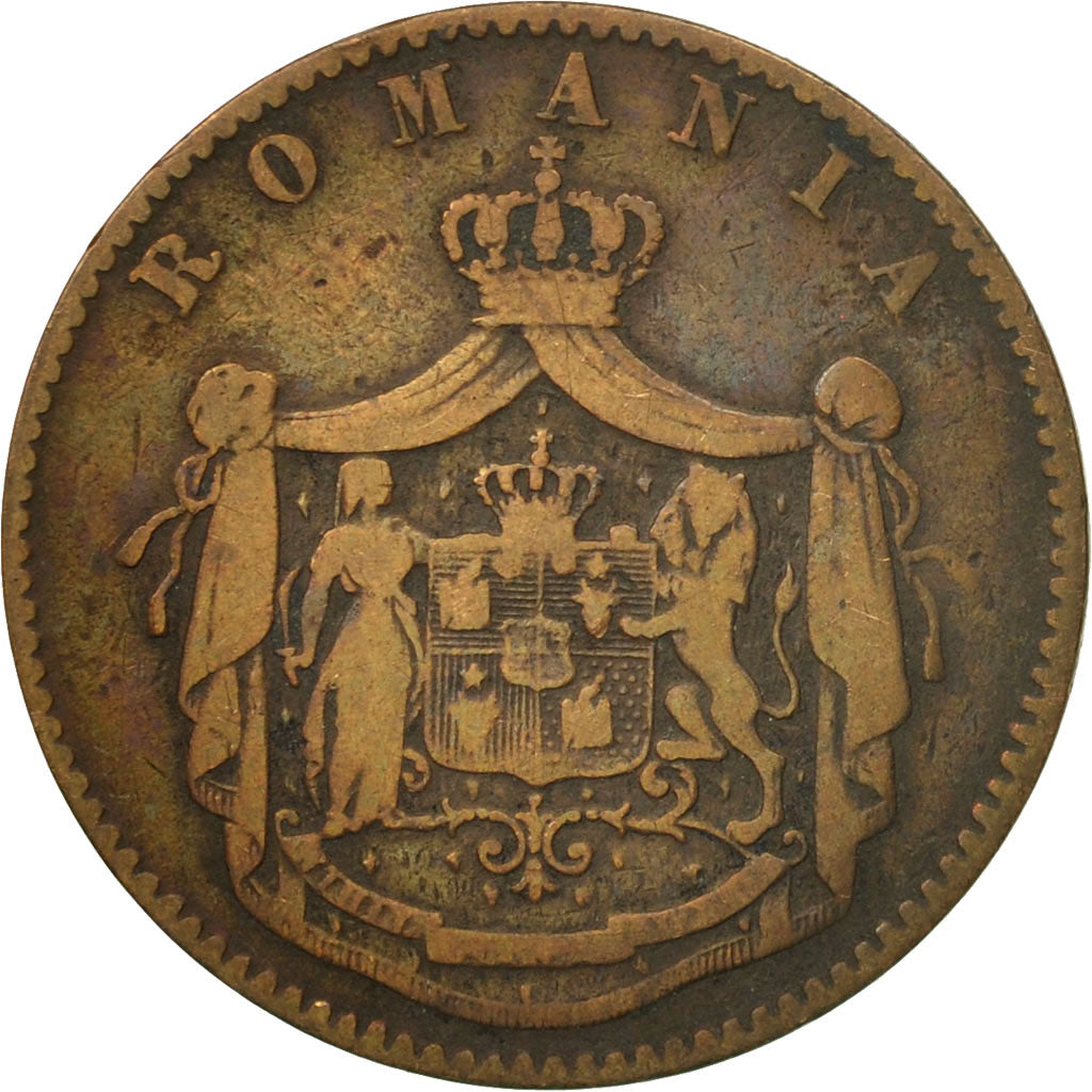 Coin, Romania, Carol I, 5 Bani, 1867, F(12-15), Copper, KM:3.1