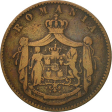 Coin, Romania, Carol I, 5 Bani, 1867, F(12-15), Copper, KM:3.1