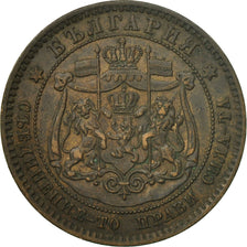 Coin, Bulgaria, Alexander  I, 10 Stotinki, 1881, EF(40-45), Bronze, KM:3