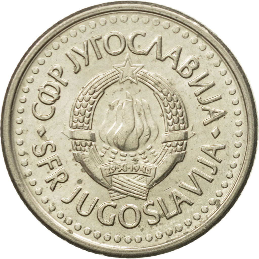 Coin, Yugoslavia, Dinar, 1991, AU(55-58), Copper-Nickel-Zinc, KM:142