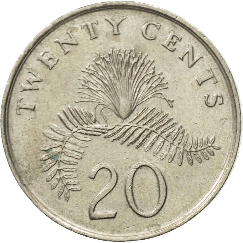 Coin, Singapore, 20 Cents, 2009, Singapore Mint, AU(50-53), Copper-nickel