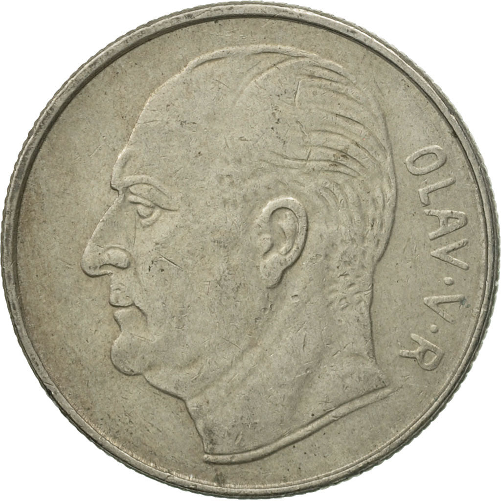 Moneta, Norwegia, Olav V, Krone, 1973, EF(40-45), Miedź-Nikiel, KM:409