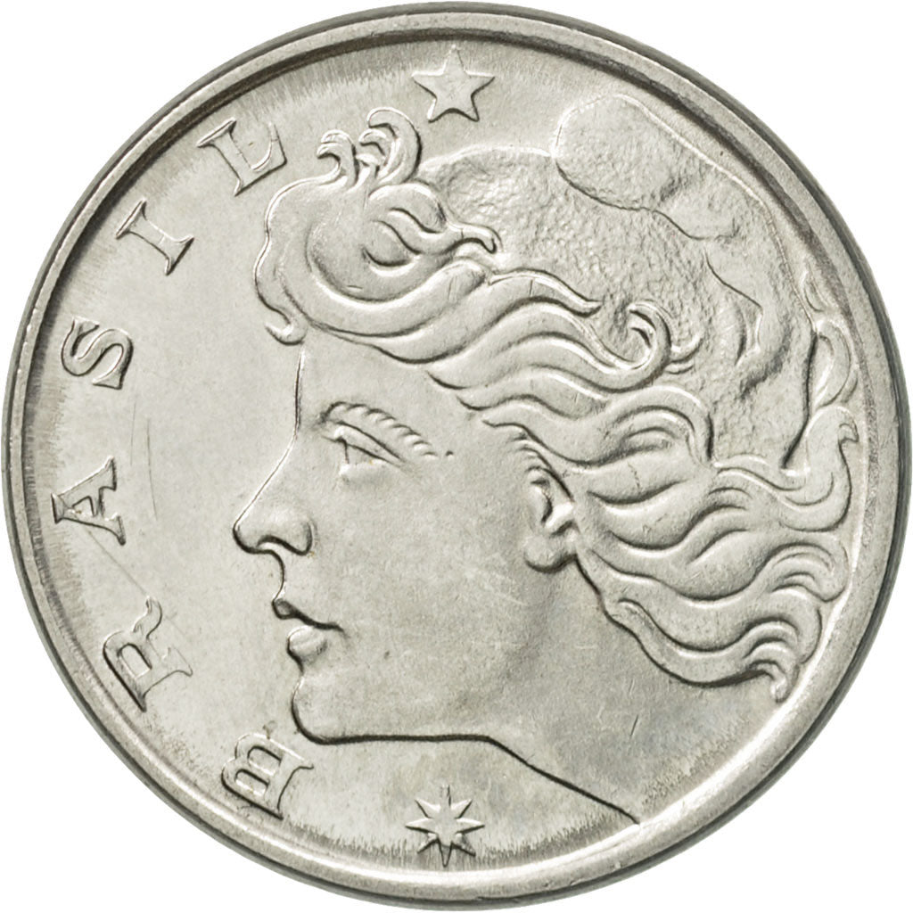 Coin, Brazil, 20 Centavos, 1977, AU(55-58), Stainless Steel