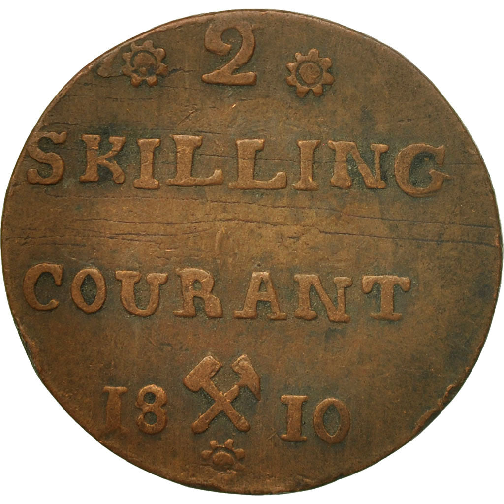 Coin, Norway, 2 Skilling, 1810, EF(40-45), Copper, KM:280.1