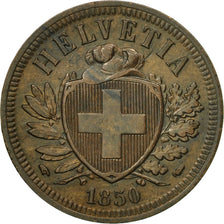 Coin, Switzerland, 2 Rappen, 1850, Bern, AU(50-53), Bronze, KM:4.1