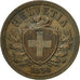 Coin, Switzerland, 2 Rappen, 1850, Bern, AU(50-53), Bronze, KM:4.1
