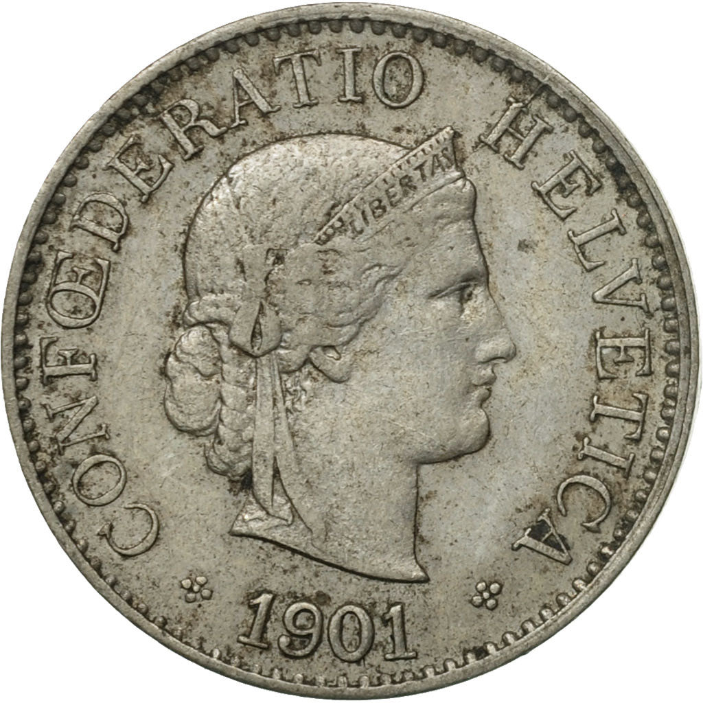 Moneta, Szwajcaria, 5 Rappen, 1901, Bern, EF(40-45), Miedź-Nikiel, KM:26