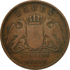 Coin, German States, BADEN, Friedrich I, Kreuzer, 1864, Berlin, EF(40-45)