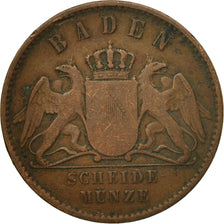 Münze, Deutsch Staaten, BADEN, Friedrich I, Kreuzer, 1864, Berlin, SS, Kupfer