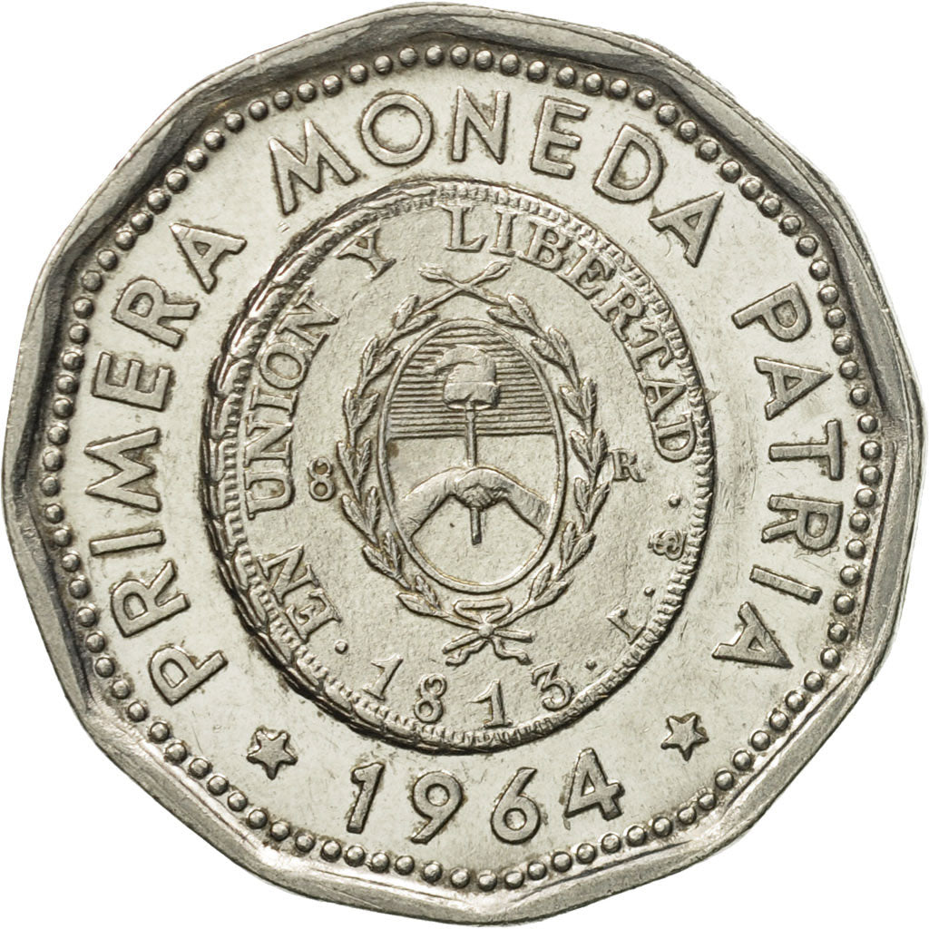 Moneda, Argentina, 25 Pesos, 1964, EBC, Níquel recubierto de acero, KM:61