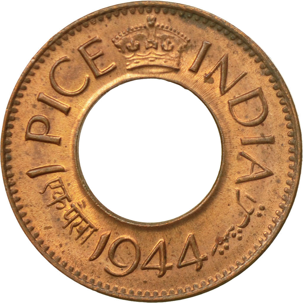 Coin, INDIA-BRITISH, George VI, Pice, 1944, Pretoria, MS(63), Bronze, KM:533