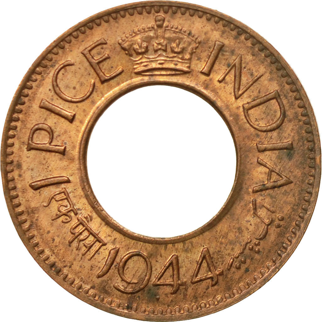 Moneta, INDIA - BRITANNICA, George VI, Pice, 1944, Pretoria, SPL, Bronzo, KM:533