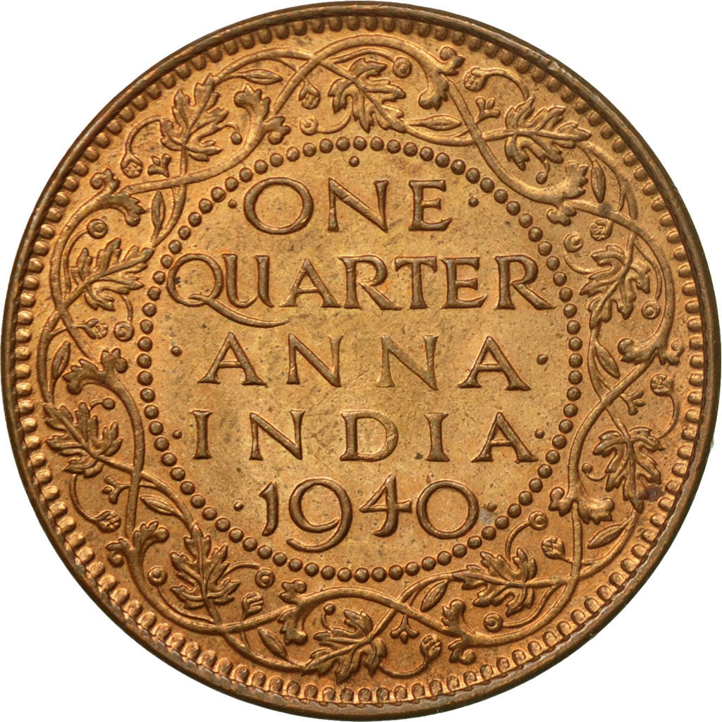 Moneta, INDIA - BRITANNICA, George VI, 1/4 Anna, 1940, Bombay, SPL+, Bronzo